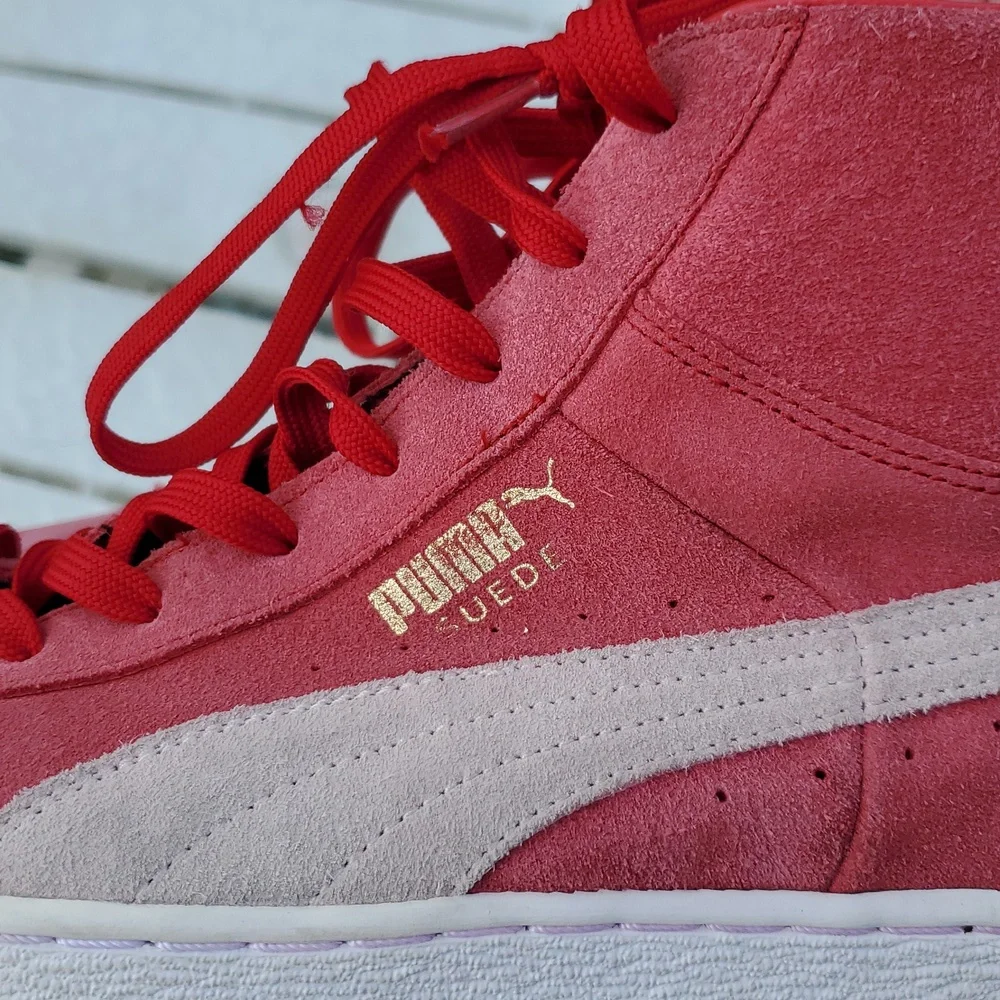 Puma Hi Tops Size US 12. Red With Gray And White. GPWC